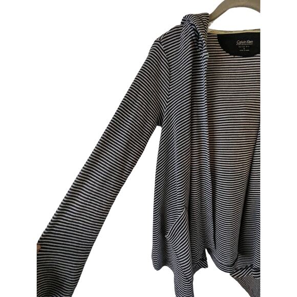Calvin Klein Performance Small Striped Hooded Cardigan Quick Dry Women’s Top - Picture 11 of 16